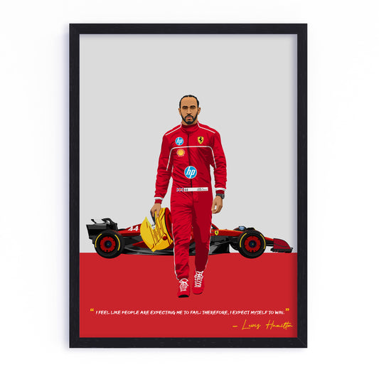 Lewis Hamilton Ferrari Poster, F1 Frame