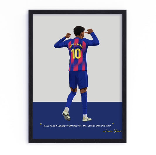 Lamine Yamal 10 Barcelona Framed Poster