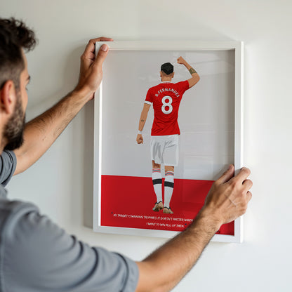 Bruno Fernandes Manchester United Framed Poster Art