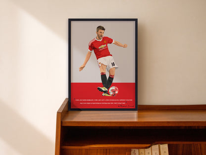 Michael Carrick Manchester United Framed Poster