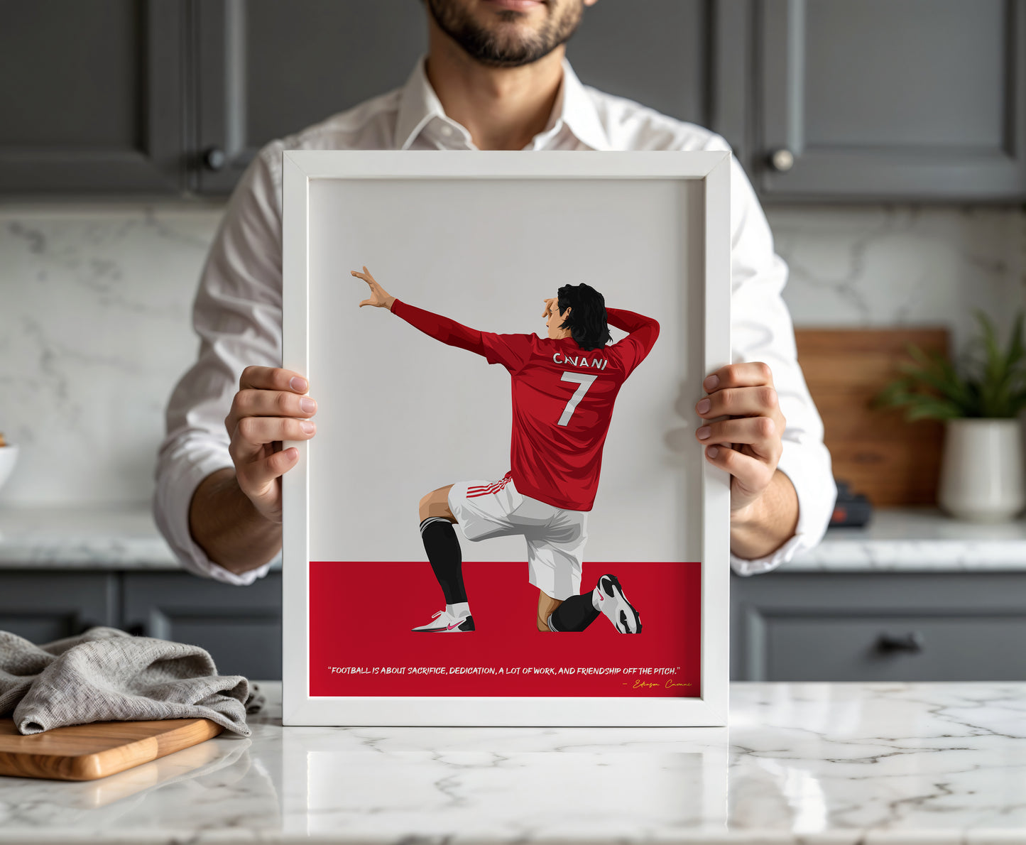 Edinson Cavani Manchester United Framed Poster