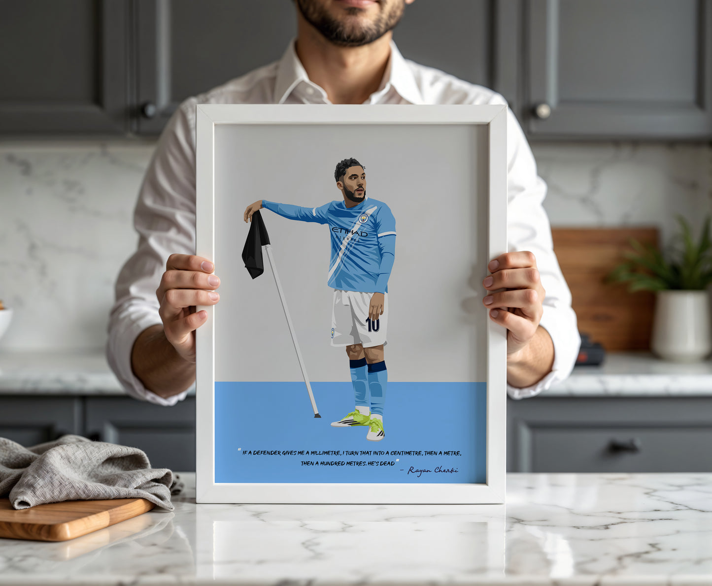 Rayan Cherki Manchester City Framed Poster