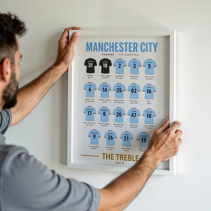 Manchester City Treble Squad Poster - 2022/23