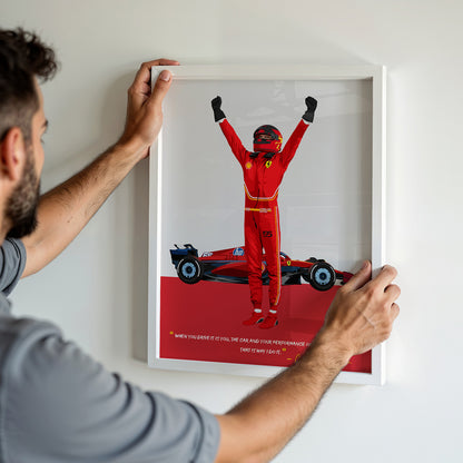 Carlos Sainz Jr Poster, F1 Frame, Ferrari