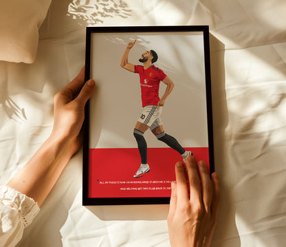 Matheus Cunha Manchester United Framed Poster