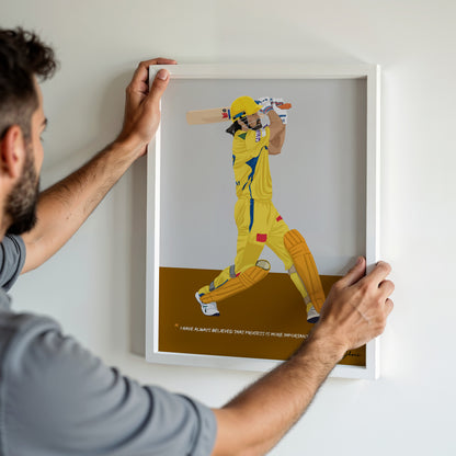 MS Dhoni CSK Framed Poster