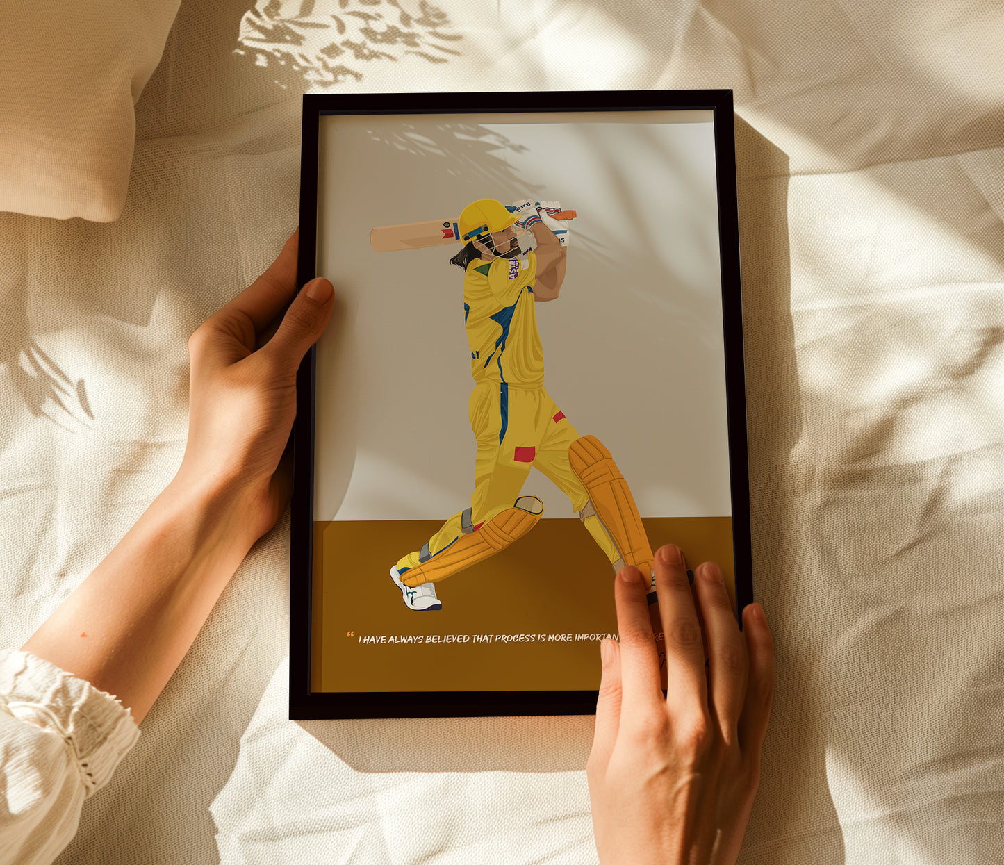 MS Dhoni CSK Framed Poster