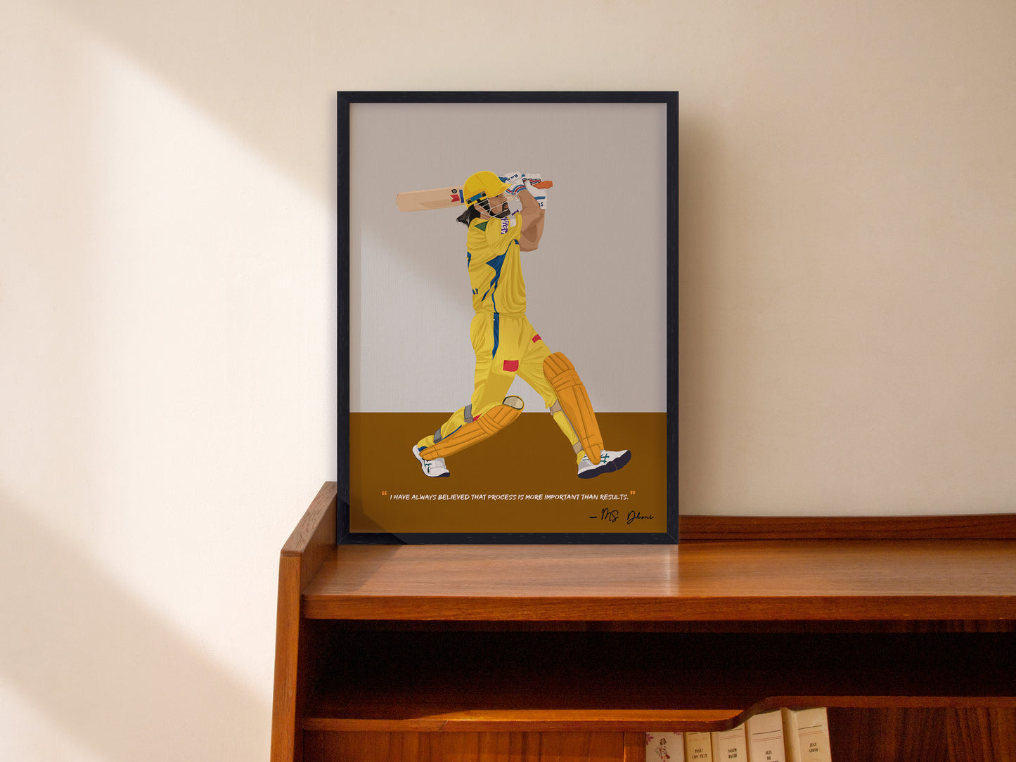 MS Dhoni CSK Framed Poster