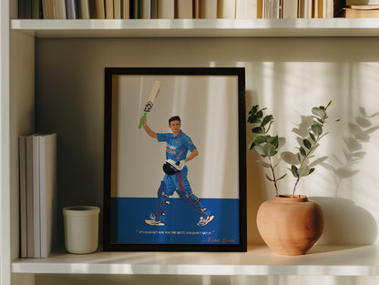 Rahul Dravid Odi Framed Poster