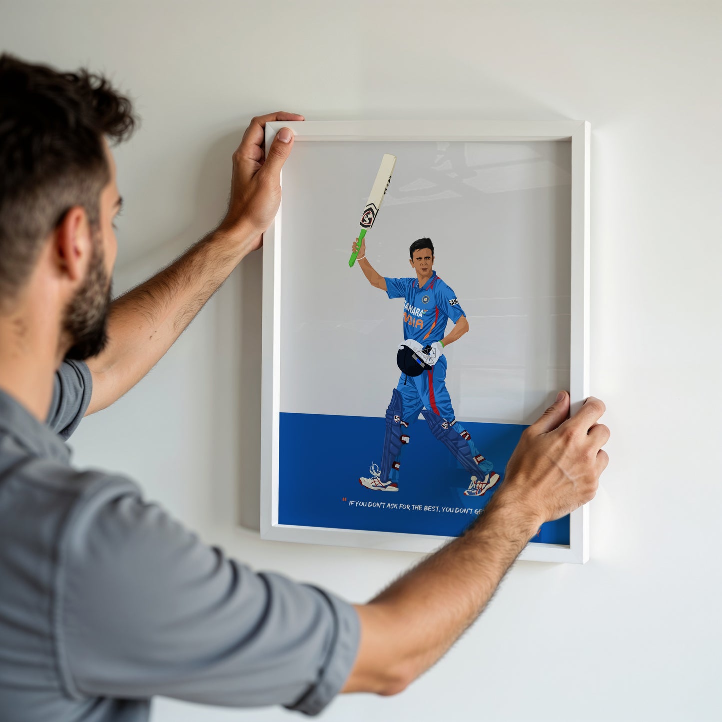 Rahul Dravid Odi Framed Poster