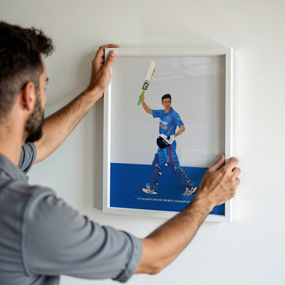 Rahul Dravid Odi Framed Poster