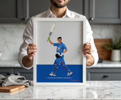Rahul Dravid Odi Framed Poster