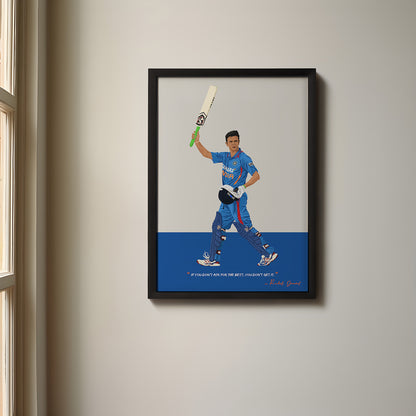 Rahul Dravid Odi Framed Poster