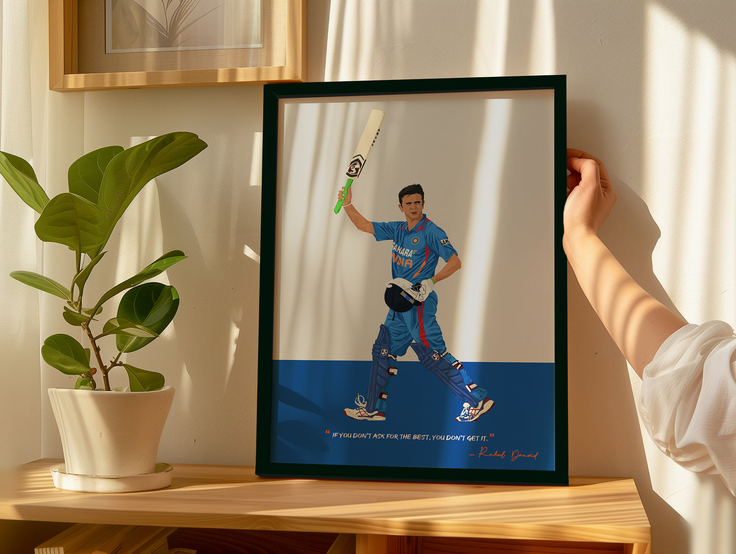 Rahul Dravid Odi Framed Poster