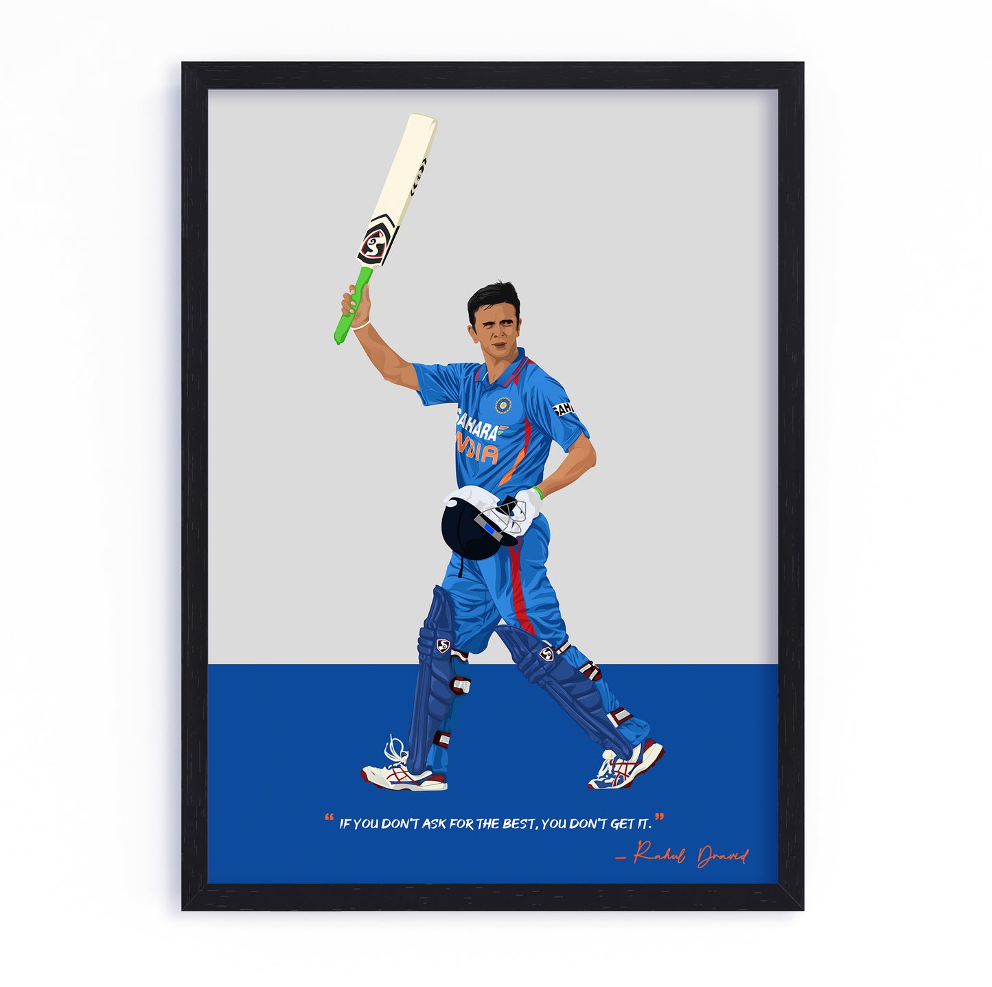 Rahul Dravid Odi Framed Poster
