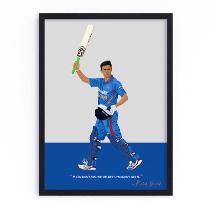 Rahul Dravid Odi Framed Poster