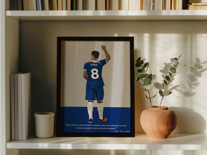 Enzo FernÃ¡ndez Chelsea Framed Poster