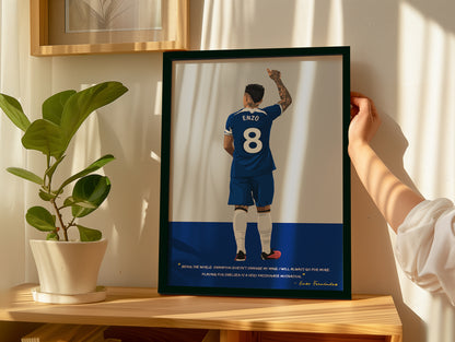 Enzo FernÃ¡ndez Chelsea Framed Poster