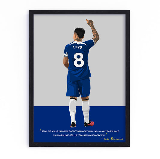 Enzo FernÃ¡ndez Chelsea Framed Poster