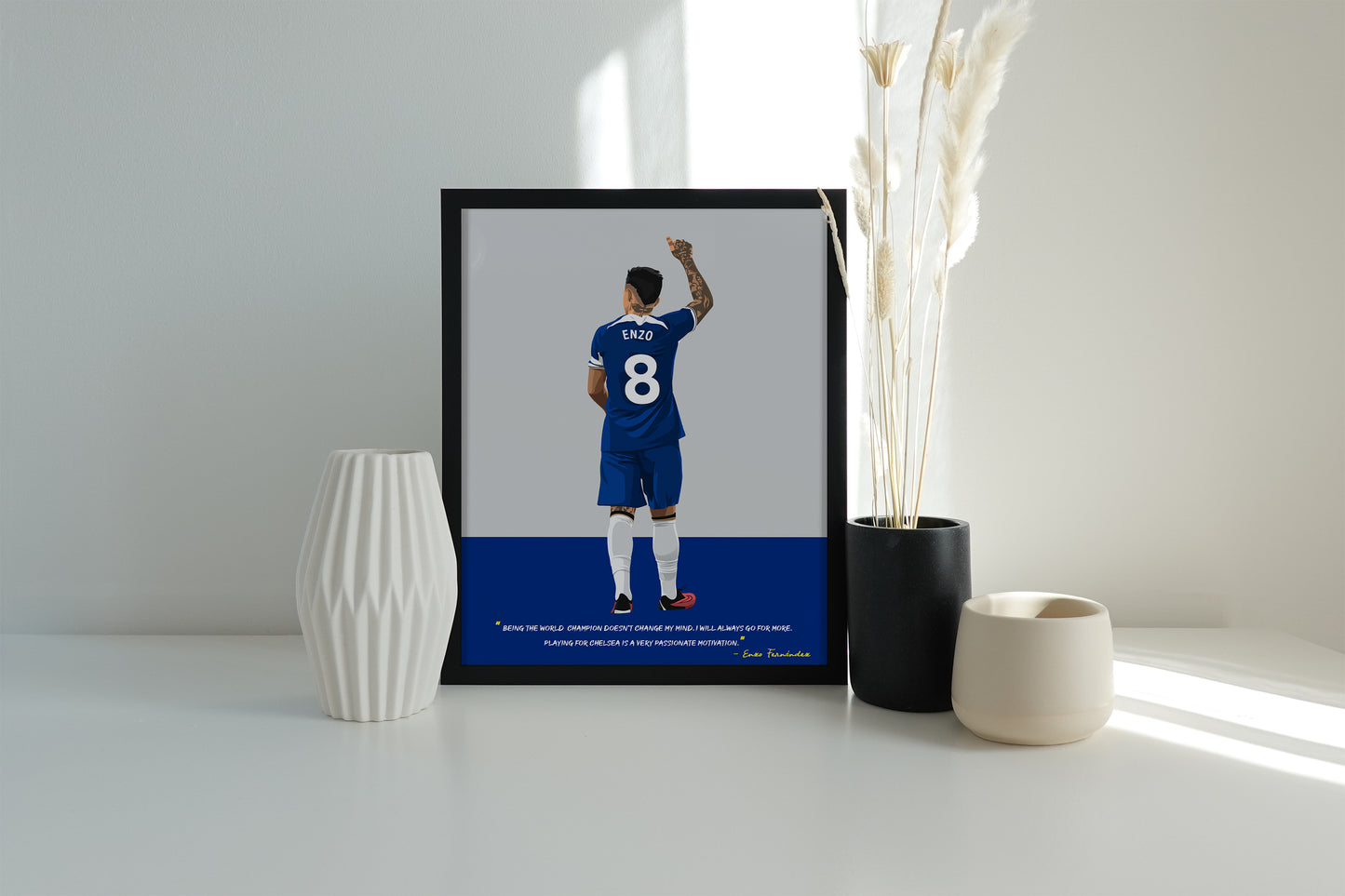 Enzo FernÃ¡ndez Chelsea Framed Poster