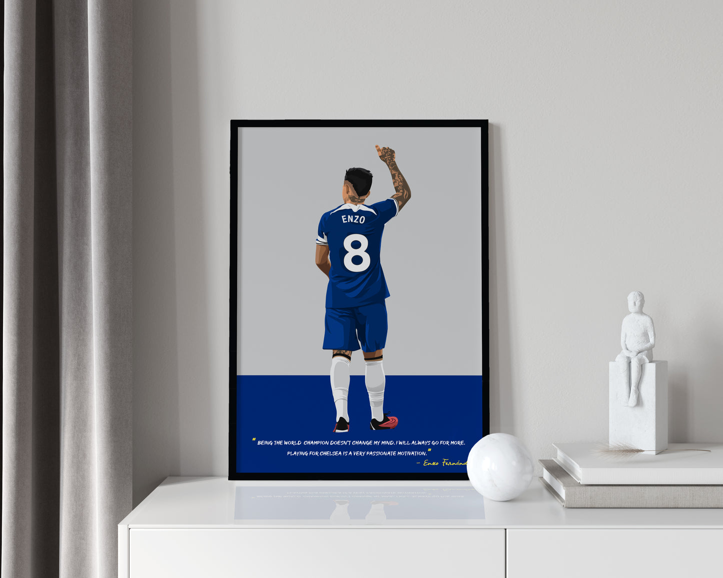 Enzo FernÃ¡ndez Chelsea Framed Poster