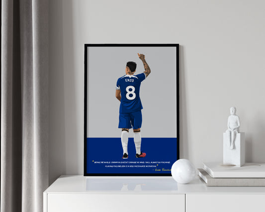 Enzo FernÃ¡ndez Chelsea Framed Poster