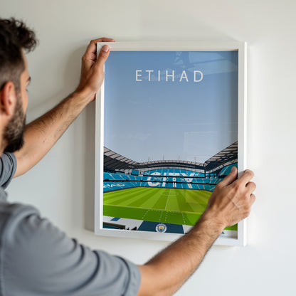 Etihad Stadium Man City Framed Poster