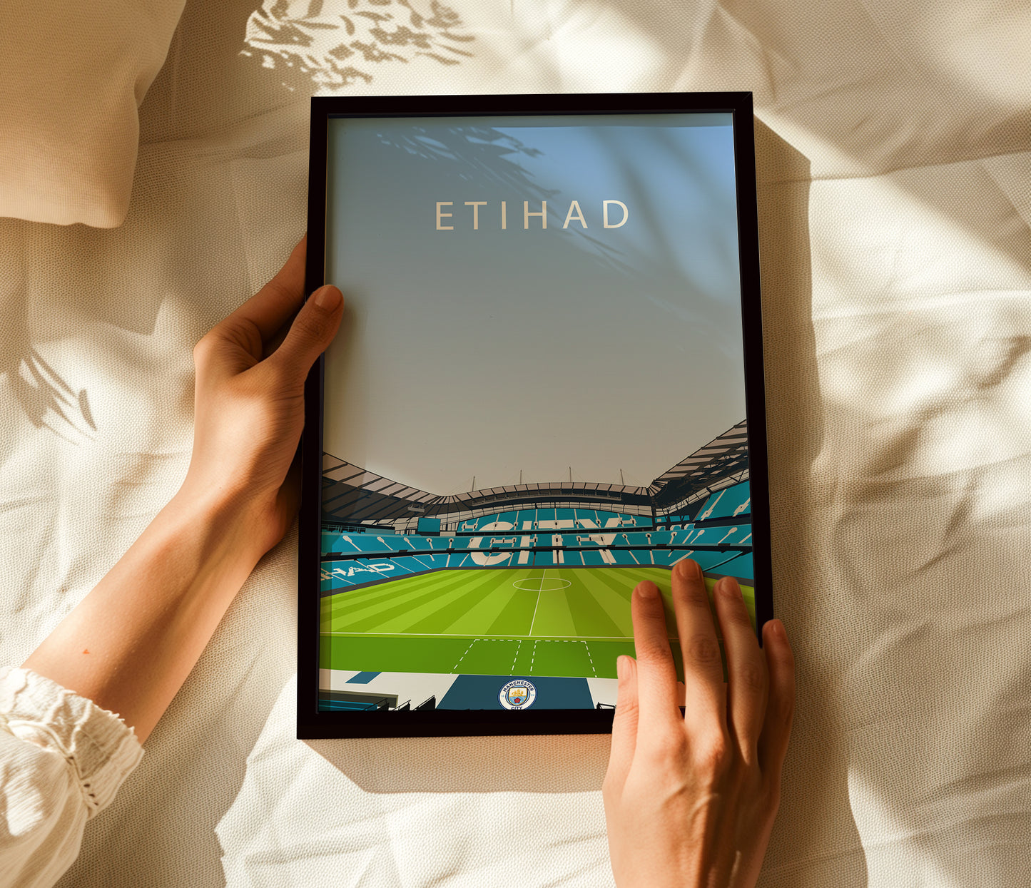 Etihad Stadium Man City Framed Poster