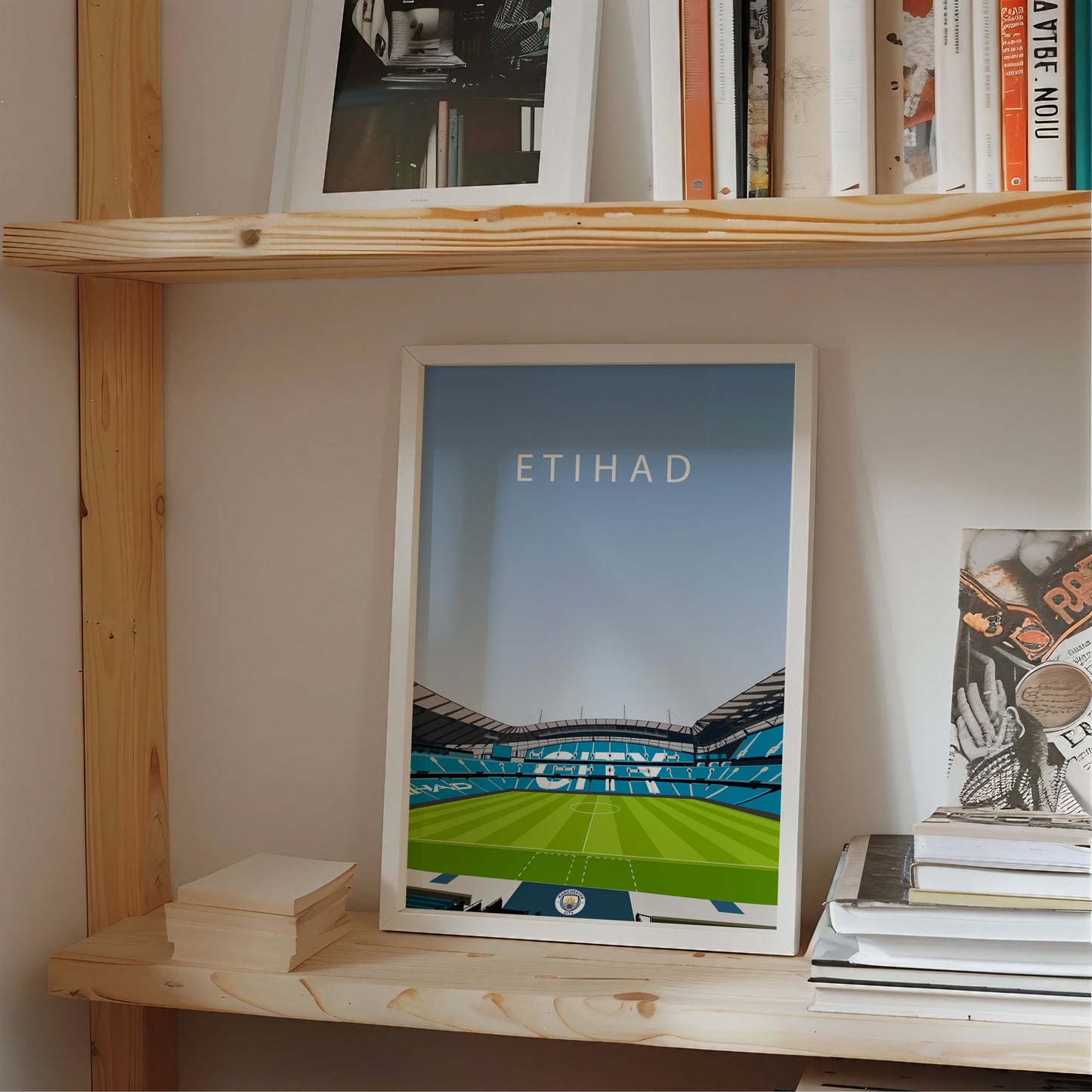 Etihad Stadium Man City Framed Poster