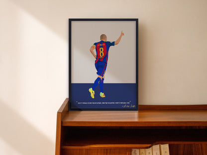 Andres Iniesta Barcelona Framed Poster