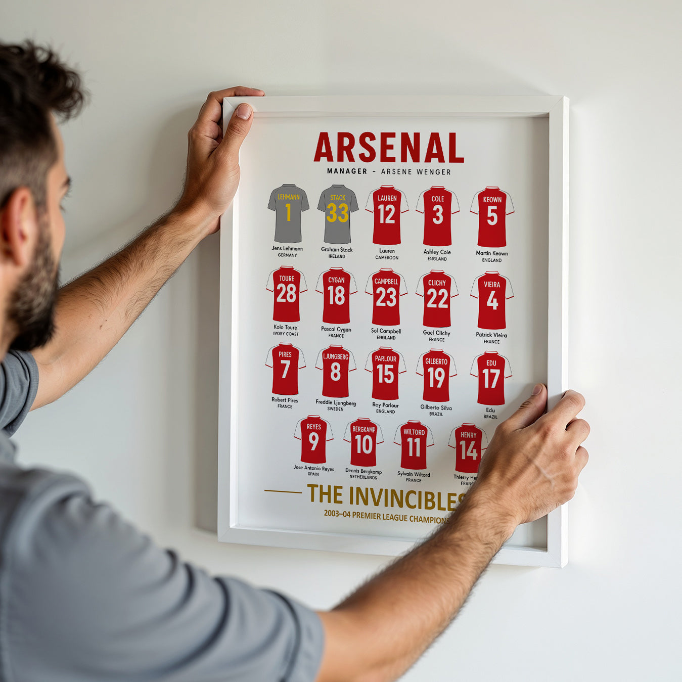 Arsenal Invincibles Squad Poster - 2003/04