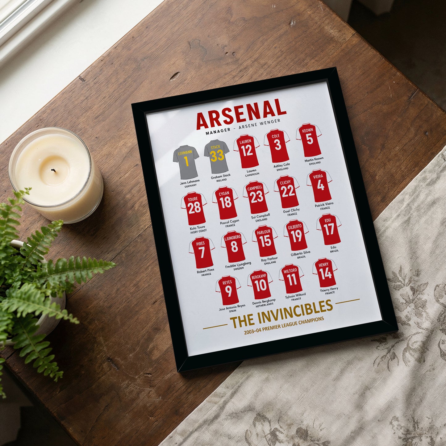 Arsenal Invincibles Squad Poster - 2003/04