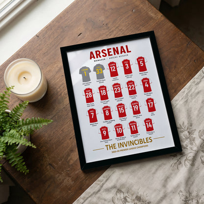 Arsenal Invincibles Squad Poster - 2003/04