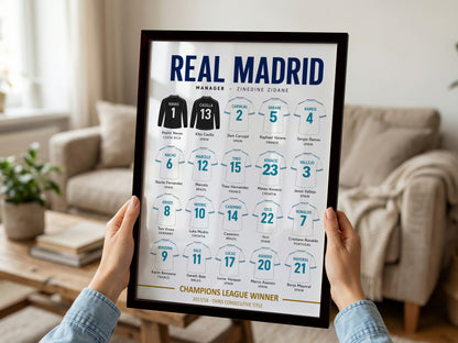 Real Madrid 2017-18 Squad Framed Poster