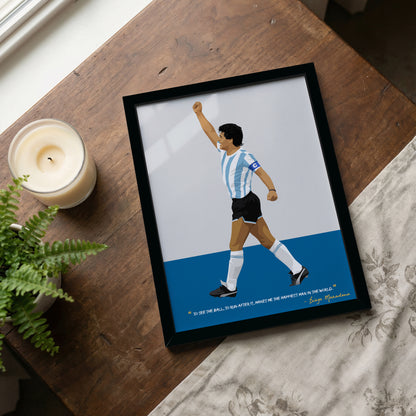 Diego Maradona Argentina Framed Poster - International Football