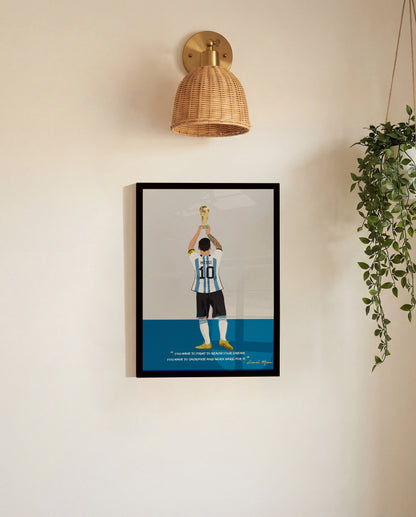 Lionel Messi World Cup Framed Poster