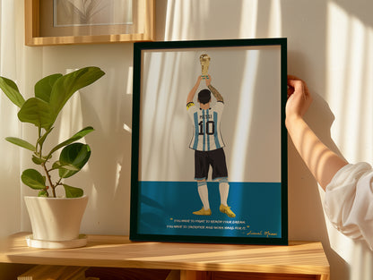 Lionel Messi World Cup Framed Poster