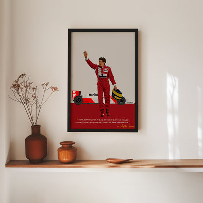 Ayrton Senna Poster, F1 Frame, McLaren