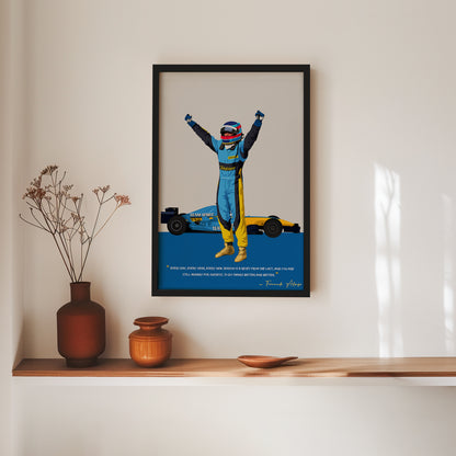 Fernando Alonso Poster, F1 Frame, Renault