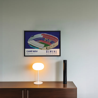 Camp Nou Barcelona Framed Poster - La Liga Title Updated
