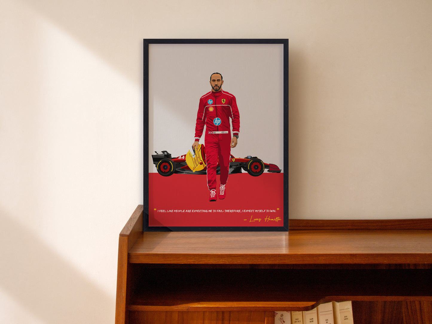 Lewis Hamilton Ferrari Poster, F1 Frame