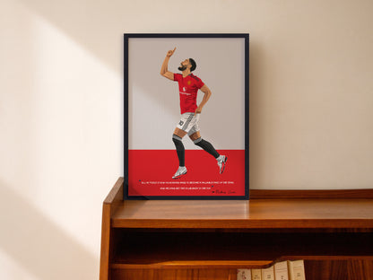 Matheus Cunha Manchester United Framed Poster