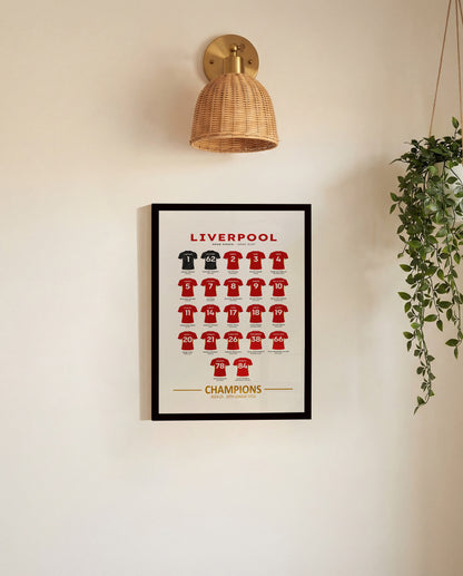 Liverpool FC 2024-25 PL Champions Squad Poster