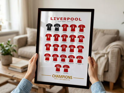Liverpool FC 2024-25 PL Champions Squad Poster