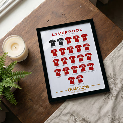 Liverpool FC 2024-25 PL Champions Squad Poster
