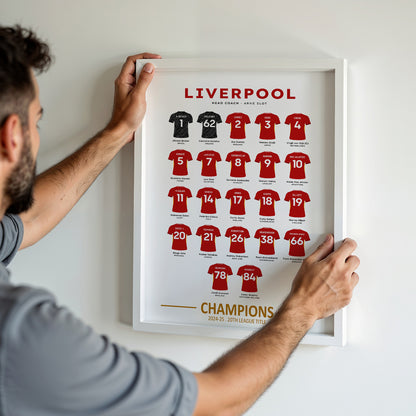 Liverpool FC 2024-25 PL Champions Squad Poster