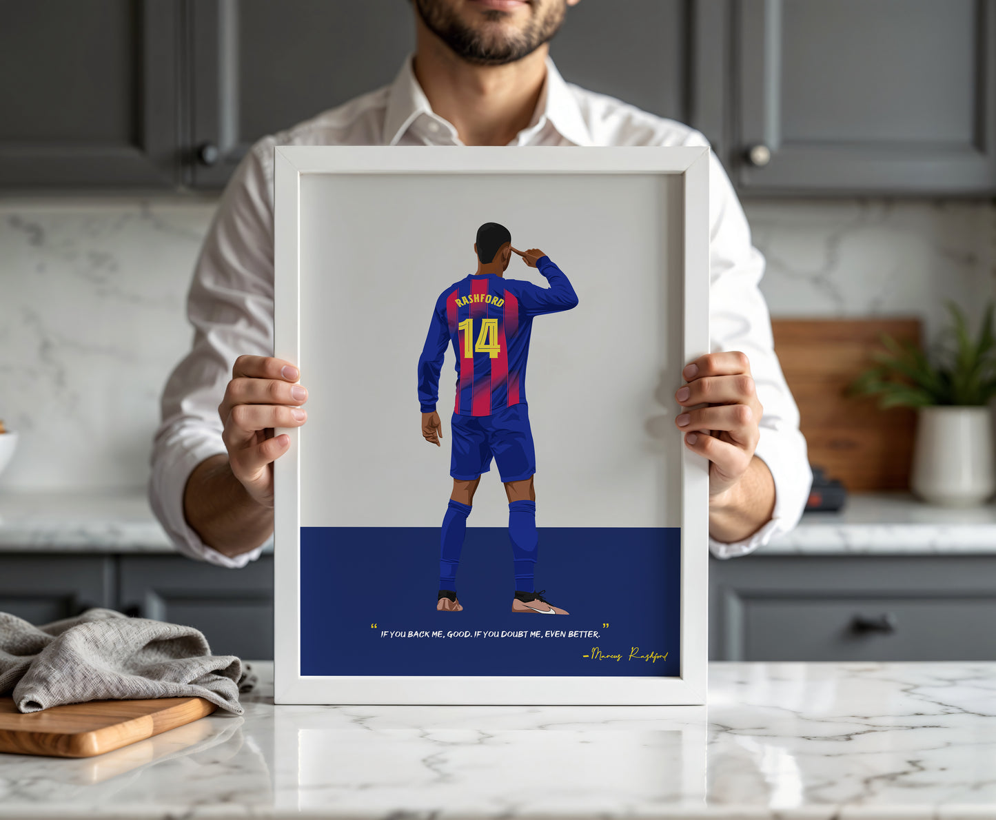 Marcus Rashford Barcelona Framed Poster