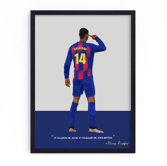 Marcus Rashford Barcelona Framed Poster