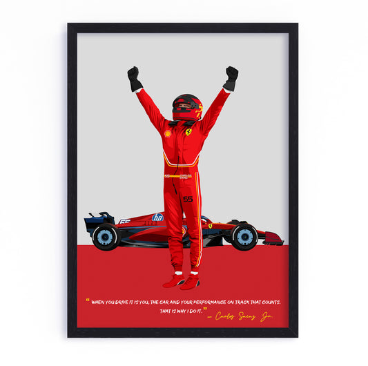 Carlos Sainz Jr Poster, F1 Frame, Ferrari
