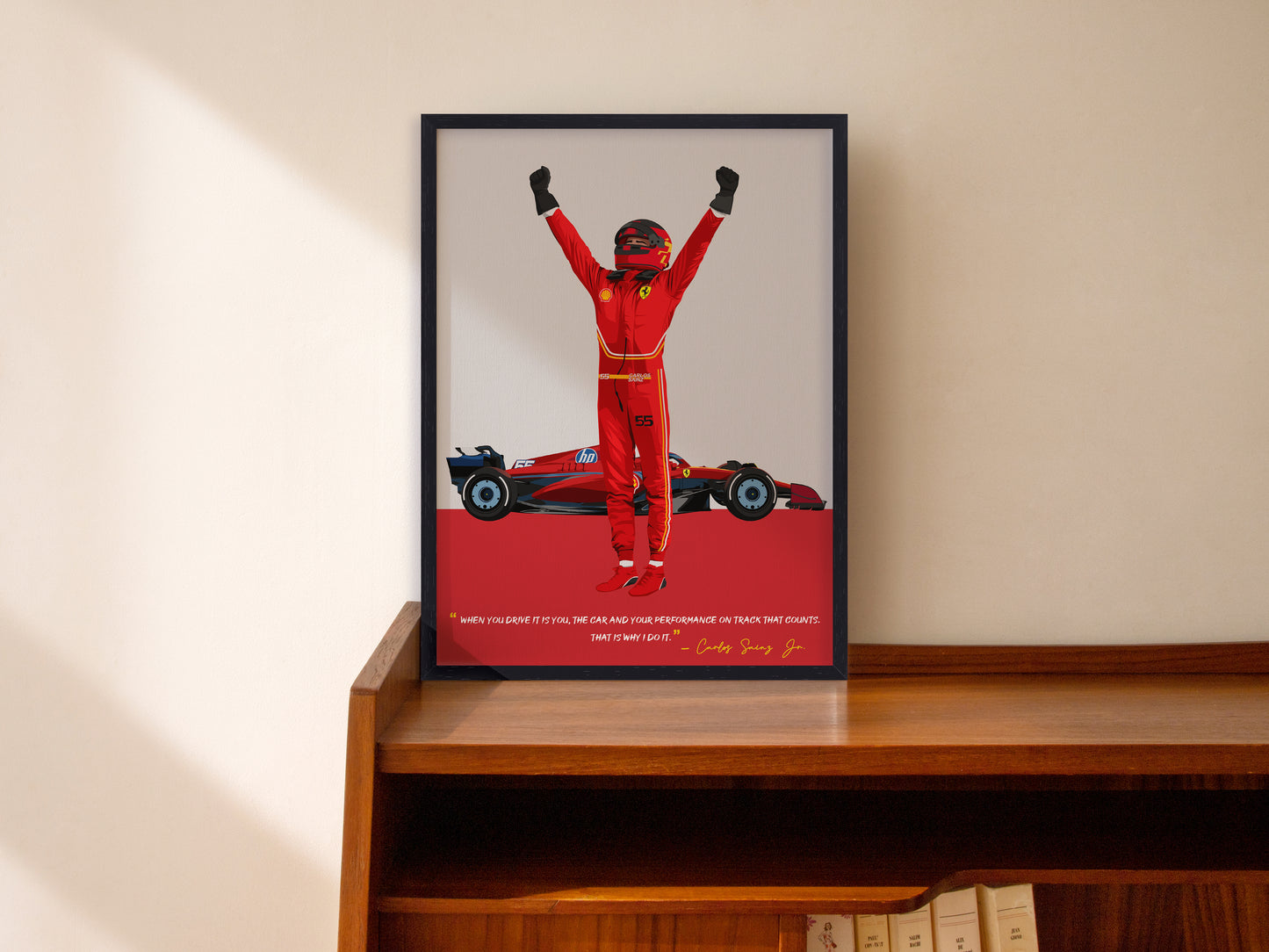 Carlos Sainz Jr Poster, F1 Frame, Ferrari